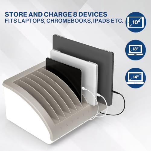 6-Pack, 8-Device Universal AC Laptop Charging Station with Power Strip - size: 6 PACK - 8 Tablet/Chromebook