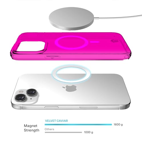 VELVET CAVIAR for iPhone 15 Case Neon Hot Pink - Compatible with MagSafe - 10ft Drop Tested - color: Neon Hot Pink, size: 15
