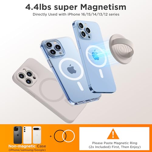 Upgraded Magnetic Phone Grip, Liquid Silicone Soft and Portable, Removable Finger Loop Ring Grip Holder for iPhone, Strong Magnetic Attraction, Compatible with MagSafe Phone Case, Stone - color: Stone