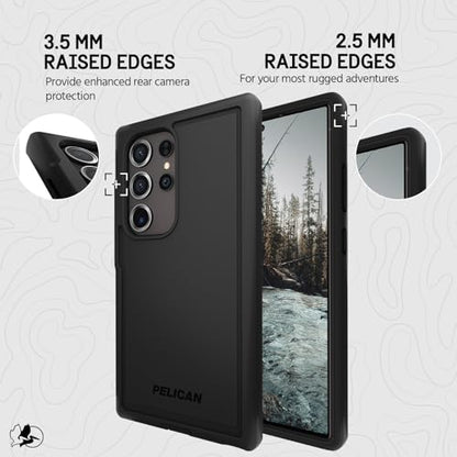 Pelican Voyager - Samsung Galaxy S24 Ultra Case [6.8”] [18ft MIL-STD Drop Protection] [Wireless Charging] Rugged Phone Case for Samsung Galaxy S24 Ultra w/Belt Clip Holster Stand -Anti Scratch - Black - color: Black