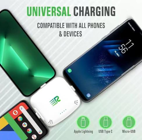 Rush Charge Universe Mini Power Bank Portable Charger Lightning USB-C White - color: White