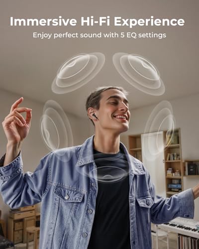 Wireless Earbuds with Smart Touchscreen Case, Bluetooth 6.0 Ear Buds with AI Noise Cancelling Calls, 40H Playtime Stereo Headphones, IPX7 Waterproof Earbuds for Workout, Travel, iPhone, Android, Black