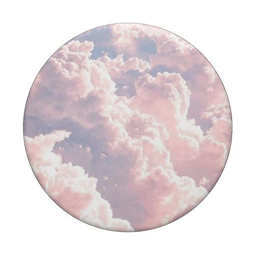 Pastel Pink and Purple Cloud Blue Sky Watercolor Clouds PopSockets Adhesive PopGrip - style: Adhesive PopGrip