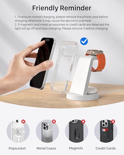 Anlmz 3 in 1 Charging Station - Wireless Charger for Apple Multiple Devices - color: White