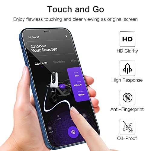 JETech Screen Protector for iPhone 12/12 Pro, 3-Pack