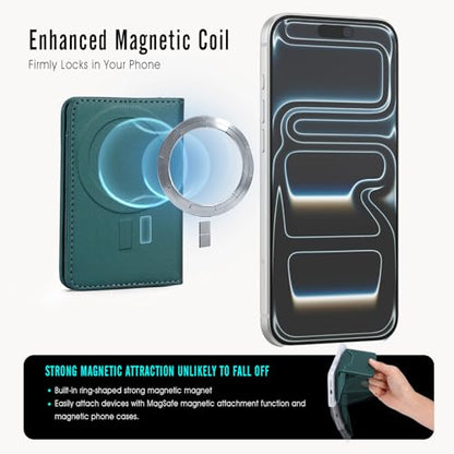 For MagSafe Wallet,Magnetic Card Holder RFID Blocking Wallet with 5 Card Slots & Cash Pocket For iPhone 17/16/ 15/14/ 13/12/ Pro/Max/Plus/Air Blue Green - color: Blue Green