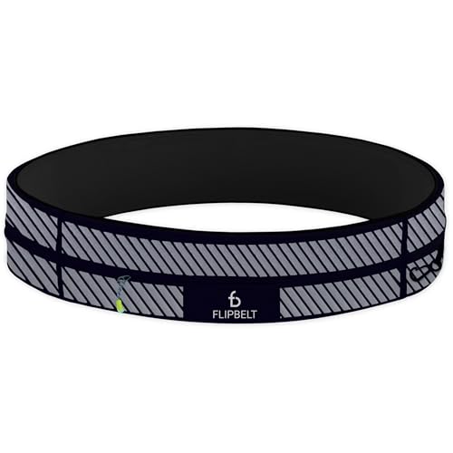 FlipBelt Zipper Running Belt, Waist Pack for Fitness and Running, US Company - color: Reflective Black, size: Small
