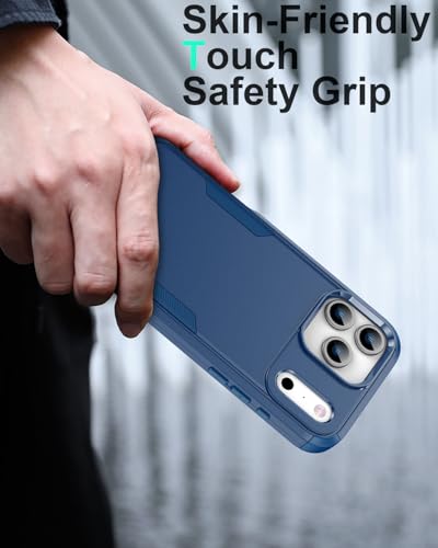 벨트 클립 홀스터가 있는 아이폰 17 프로 맥스 케이스, Magsafe와 호환, 군용 등급 보호, 2X 액정보호필름, 아이폰 17 프로 맥스 케이스용 튼튼한 커버, 블루 - color: 블루., size: iPhone 17 Pro Max