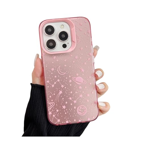ZTOFERA for iPhone 13 Pro Case,Cute Pink Ribbon Bow Tie Planet Star Floral Aesthetic Phone Case,Trendy Slim Hard IMD Shockproof Protective Bumper Phone Cover for Women Girls,Planet Star - color: Planet Star, size: iPhone 13 Pro 6.1"