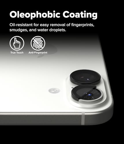 Ringke for iPhone 17 Camera Lens Protector [Camera Lens Frame Glass Black] - size: iPhone 17