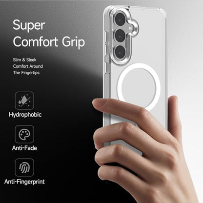 Lunivop for Samsung Galaxy s25 Case Hard [Compatible with Magsafe Wireless Charging] Yellowing Resistant Magnetic Cover Clear para S 25 6.2'' 5G 2025 Rugged Best Phone Cases Clear - color: Clear, size: Compatible with Samsung Galaxy S25
