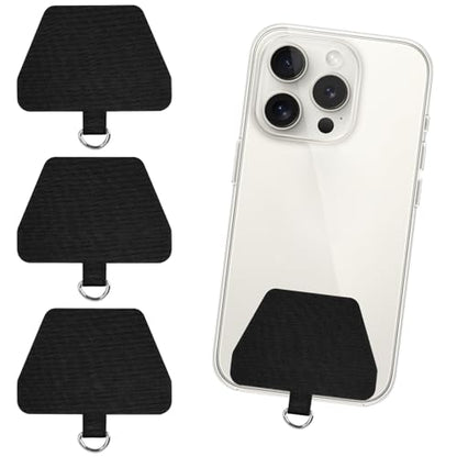 SHANSHUI Phone Tether Tab, 3X Durable Patches for Phone Lanyard Compatible for All Most Smartphones Full Coverage Cases - color: 3x Black