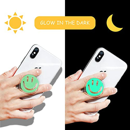 GRIPONG Smiley Face Phone Grip - Fun and Expandable Accessory for Enhanced Smartphone Stability - Smiley Design, Strong Adhesion, Versatile Use (Mint Smiley PG) - color: Mint Smiley PG