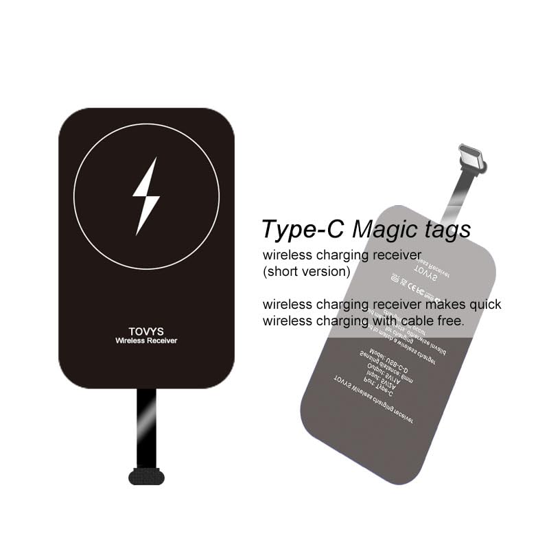 Wireless Charging Receiver and Adapter, Wireless Charger Receiver Module, Suitable for Google Pixel 3A XL, Samsung Galaxy A13/A14/A15/A42, LG, and Other USB-C Phones.