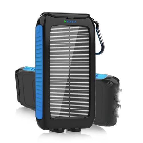 Nuynix Solar Power Bank 49800mAh, 15W Fast Charging with LED Flashlight - color: Blue