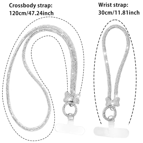 2Pcs Phone Crossbody Lanyard and Wrist Strap, Universal Cell Phone Lanyard Strap with 2Tether Tab - color: I