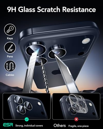 ESR for iPhone 17 Pro Max/17 Pro Camera Lens Protector, 1 Pack, Blue - color: Blue