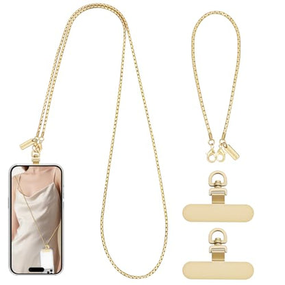 Dadanism Universal Phone Lanyard Set, Gold - color: Gold, size: 128+26 cm