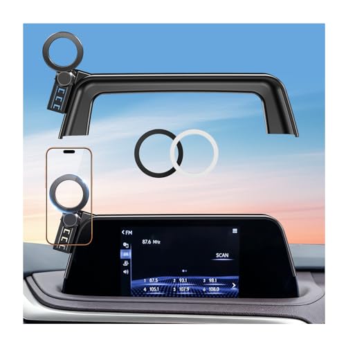Car Phone Holder for Lexus RX RX350/RX350L/RX450h/RX450hL 2022 2021 2020 with 8-Inch Screen (Not for 12.3-Inch) 360° Rotation Magnetic Cell Phone Mount, Compatible with Magsafe, Black - size: Fit for 2020-2022 RX, 8-Inch