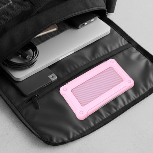 Memory Card Case with 40 Card Slots for SD and Micro SD Cards - color: Carbon Fiber Pink