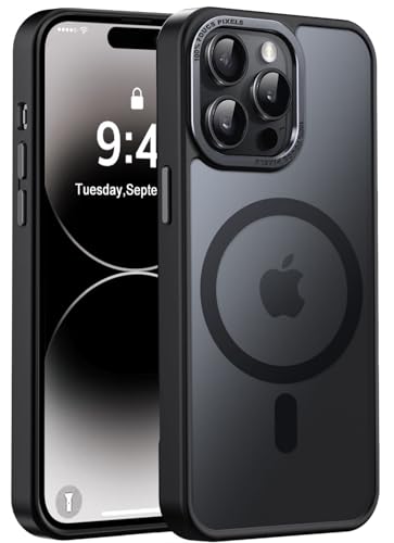 Newfuture Magnetic for iPhone 14 Pro Case Matte Shockproof, Black | Military Drop Protection, Slim Matte Anti-Fingerprint, Compatible with Magsafe, Camera Guard, Translucent Protective Cover - color: Black, size: iPhone 14 Pro 6.1 inch