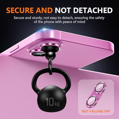 Suoman for iPhone 16/16 Plus Camera Lens Protector, 9H Tempered Glass Film - color: Pink