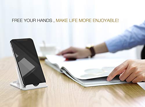 MoKo 2 Pack Cell Phone Stand for Desk, Tablet Stand for 4"-11" Devices - color: White + Blue