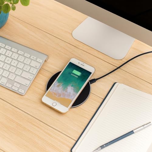 2 Pack 15W Fast Wireless Charger Compatible with iPhone and Samsung Galaxy - color: Black