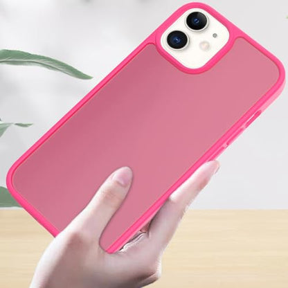 TENOC Phone Case Compatible with iPhone 11, Hot Pink Case Translucent Protective Bumper Matte Hard Back Cover for 6.1 Inch - color: Hot Pink, size: iPhone 11