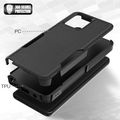 for Moto G Stylus 2023 5G Case Dual Layer Hard Shockproof Protective Case with Tempered Glass Screen Protector Heavy Duty Hybrid Full Body Anti-Scratch Anti-Slip Phone Cover Black - color: Moto G Stylus 2023 5G