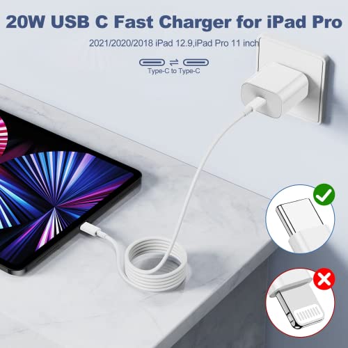 Susnwere iPhone 15 Charger with 10 Ft USB C Cable, 20W Fast Charger for iPhone 15/15 Pro Max, iPad Pro 12.9/11 inch, iPad Air - color: White, size: 10FT