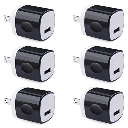 Wall Adapter, USB Wall Charger 6 Pack, UorMe 1A 5V Single Port USB Plug Power Adapter Compatible iPhone 14 Plus 13 12 11 Xs XR X 8, Samsung Galaxy S22 Ultra S22+ S22 A21 S10e S9 Note 20,Google Pixel 6 - color: 6-black
