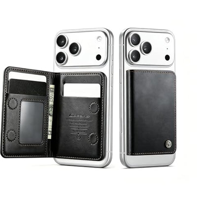 Magnetic Wallet for iPhone, Detachable Magnetic Card Holder Compatible with MagSafe, RFID Blocking Magnetic Phone Wallet with Kickstand for iPhone 17/16/15/14/13/12 Series, Black - color: Black