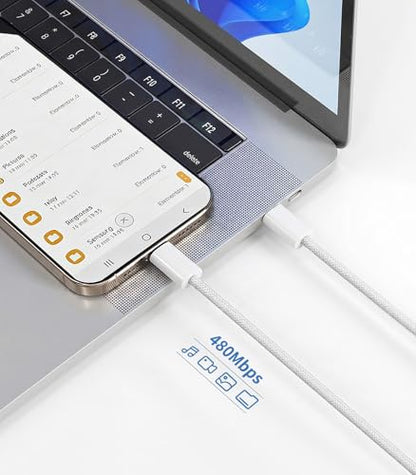 Smays 1ft Short USBC to USB C Cable 3-Pack, Braided 60W Fast Charging Cord - size: 1 Foot