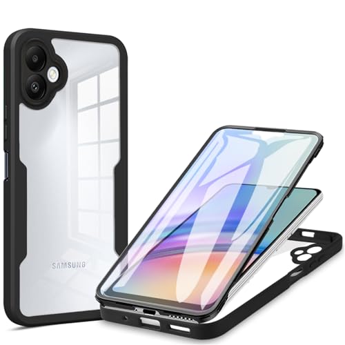 for Samsung Galaxy A07 Clear Case with Screen Protector QB Black