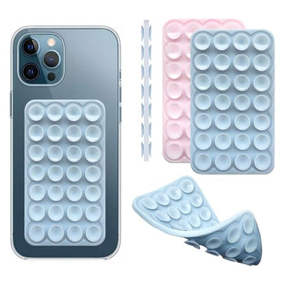 DreamsLink.LC Silicone Double-Sided Suction Phone Mount, BabyPink+Babyblue