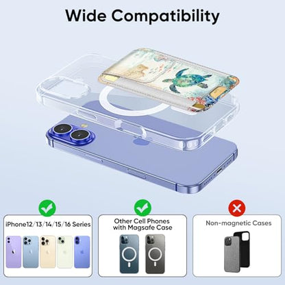 FINPAC MagSafe Wallet Magnetic Card Wallet Holder for Women Men - color: Underwater World