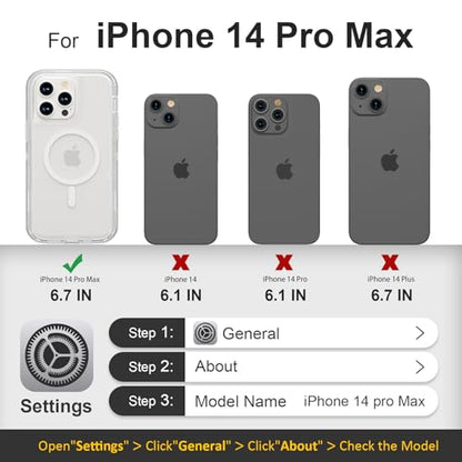 Follaroma Magnetic for iPhone 14 Pro Max Case, Heavy Duty Cases, Clear,6.7" | Compatible with MagSafe, Heavy Duty Shock proof Protection, Military-Grade Anti-Drop, Dual Layer Transparent Protective Cover - color: Clear, size: iPhone 14 Pro Max 6.7''