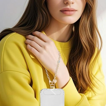 Phone Charm Strap Detachable Wrist Strap For iPhone Anti Theft Strap Phone Chain Wristlet - color: Metallic Gold