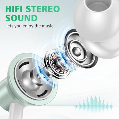 ASKUBSKU Wired Earbuds USB C for Samsung S26 S25 Ultra S24 S22 S23 Fe Green - color: Green