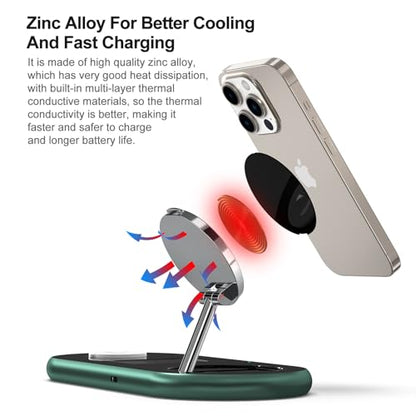3 in 1 Charging Station for Apple Devices, Faster Mag-Safe Charger Stand, Magnetic Wireless Charger Station for iPhone 17 16 15 14 13 12 Pro Max Plus, Apple Watch iwacth & AirPods, (Alpine Green) - color: Alpine Green