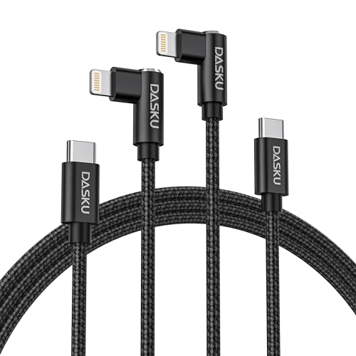 90 Degree USB C to Lightning Cable [MFi Certified] iPhone Charger 3FT 2Pack - color: Black, size: 3FT, style: USB-C to Lightning