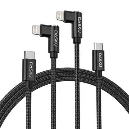 90 Degree USB C to Lightning Cable [MFi Certified] iPhone Charger 3FT 2Pack - color: Black, size: 3FT, style: USB-C to Lightning