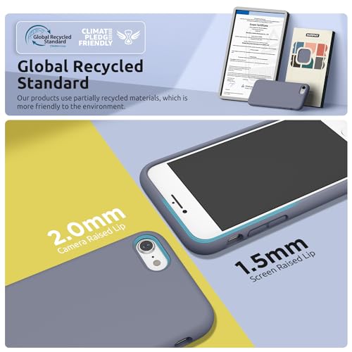 SURPHY Designed for iPhone SE Case, iPhone 8 Case, iPhone 7 Case, Liquid Silicone Phone Case for iPhone se 3rd 2nd SE 2022 SE 2020, Lavender Gray - color: Lavender Gray