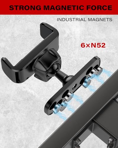APPS2Car [2 Pack] Gym Magnetic Phone Holder, 360 Adjustable, Compatible with 4.7-6.5" Smartphones, Alloy Base and Joint, Black - size: Black - 2 Pack