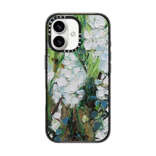 CASETiFY for iPhone 16 Case - Impact | Slim Fit | 8.2 ft. 4X Military Grade Drop Protection | Wild Squill Flowers | Black - color: Wild Squill Flowers, size: Iphone 16 (6.1")