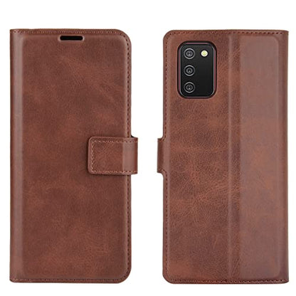 Flip Case for Samsung A03S Wallet PU Leather Magnetic Protective Cellphone Case for Samsung Galaxy A02S A025M A03S A037M Folio Book Cover with Stand (Brown) - color: Brown