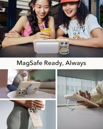 ESR for iPhone 16 Pro Case with Stand for MagSafe, Silicone, Light Tan | Silicone Phone Case, Compatible with MagSafe, Military-Grade Drop Protection, Slim - color: Light Tan