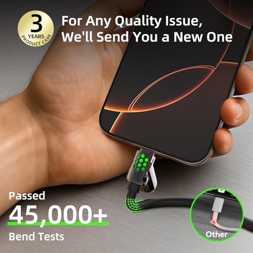 MFish 4-in-1 Fast Charging Cable with Case, 6.6FT, Black - color: Black(4-in-1)