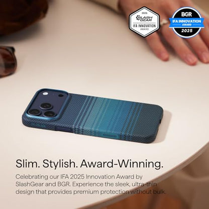 pitaka for iPhone 17 Pro Case 6.3" with Camera Control Button, Compatible with MagSafe, Ultra-Slim Case with Caseless Touch Feeling, 1500D Aramid Fiber Woven, Moonrise - color: Moonrise